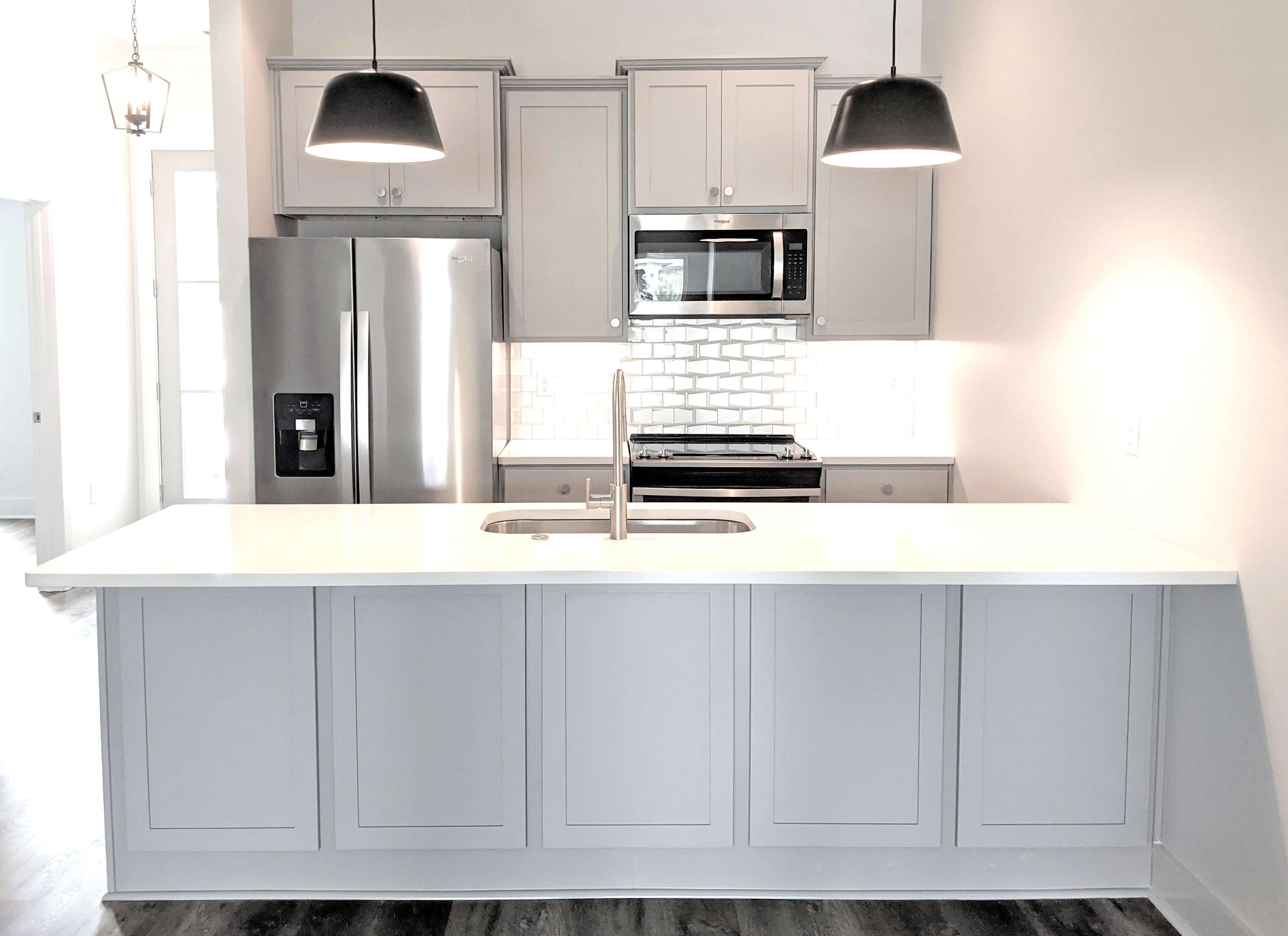 Light Gray shaker cabinets