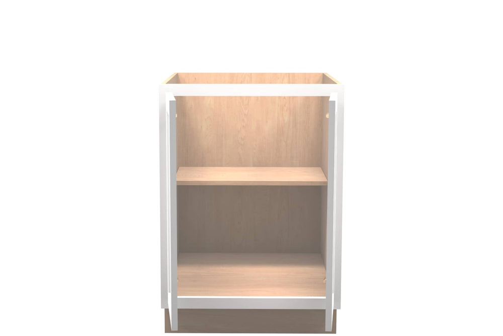 American Made Shaker RTA B24FHD Full Door Base Cabinet - White - American Made Cabinets