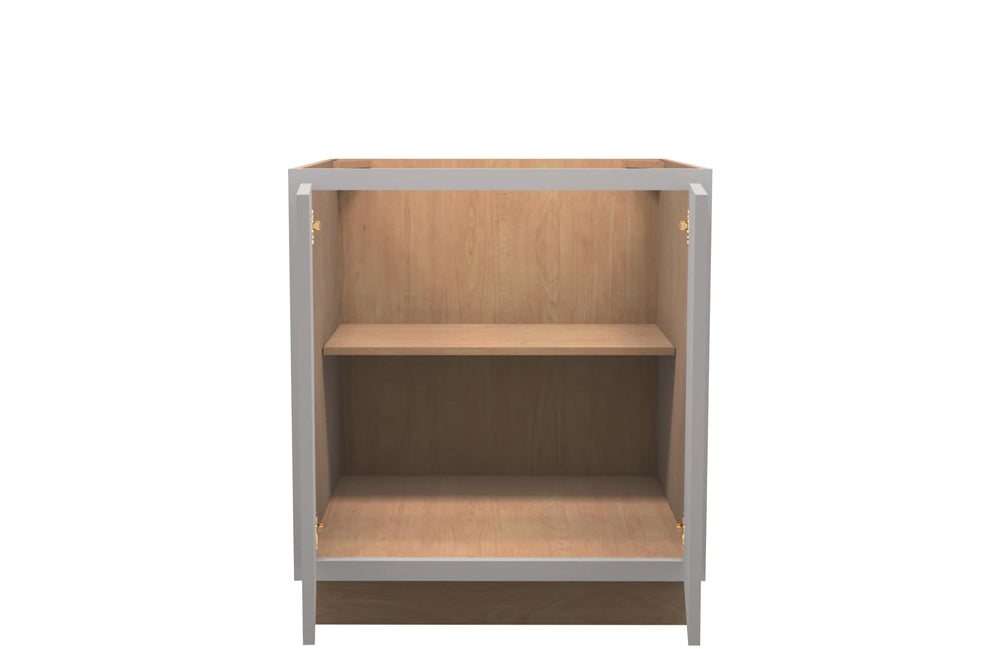 American Made Shaker RTA B30FHD Full Door Base Cabinet - Light Gray - American Made Cabinets