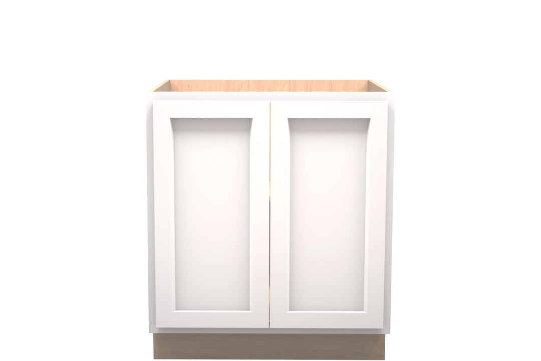 American Made Shaker RTA B30FHD Full Door Base Cabinet - White - American Made Cabinets