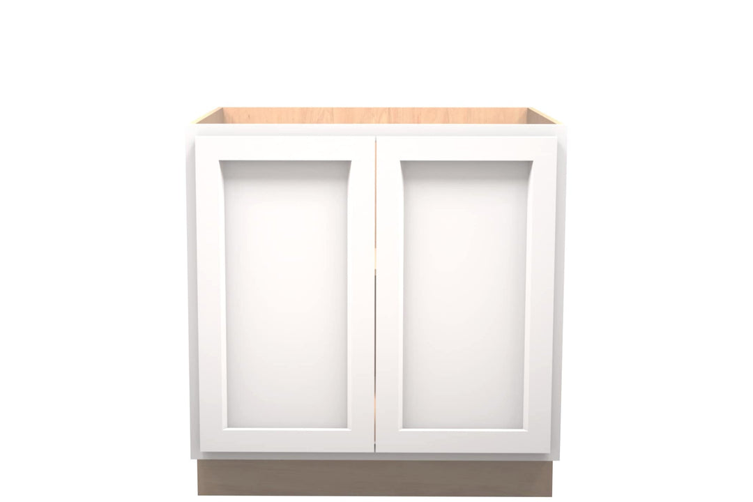 American Made Shaker RTA B33FHD Full Door Base Cabinet - White - American Made Cabinets