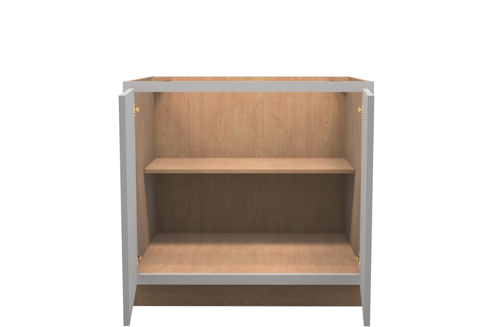 American Made Shaker RTA B36FHD Full Door Base Cabinet - Light Gray - American Made Cabinets