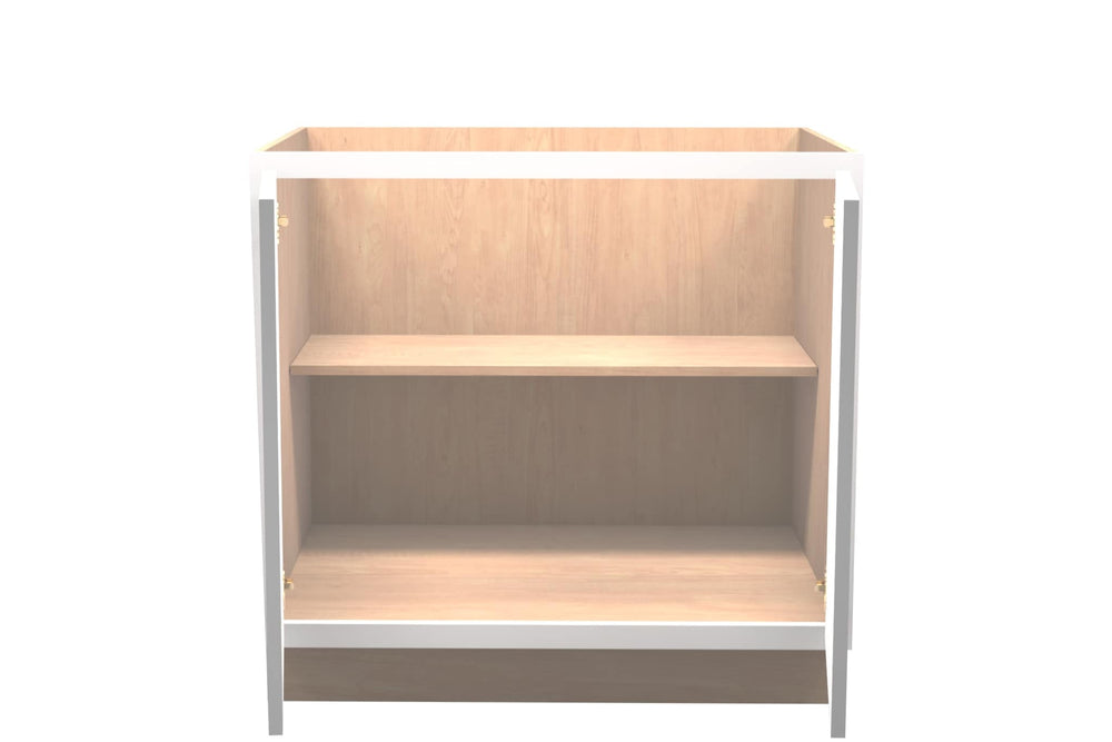 American Made Shaker RTA B36FHD Full Door Base Cabinet - White - American Made Cabinets