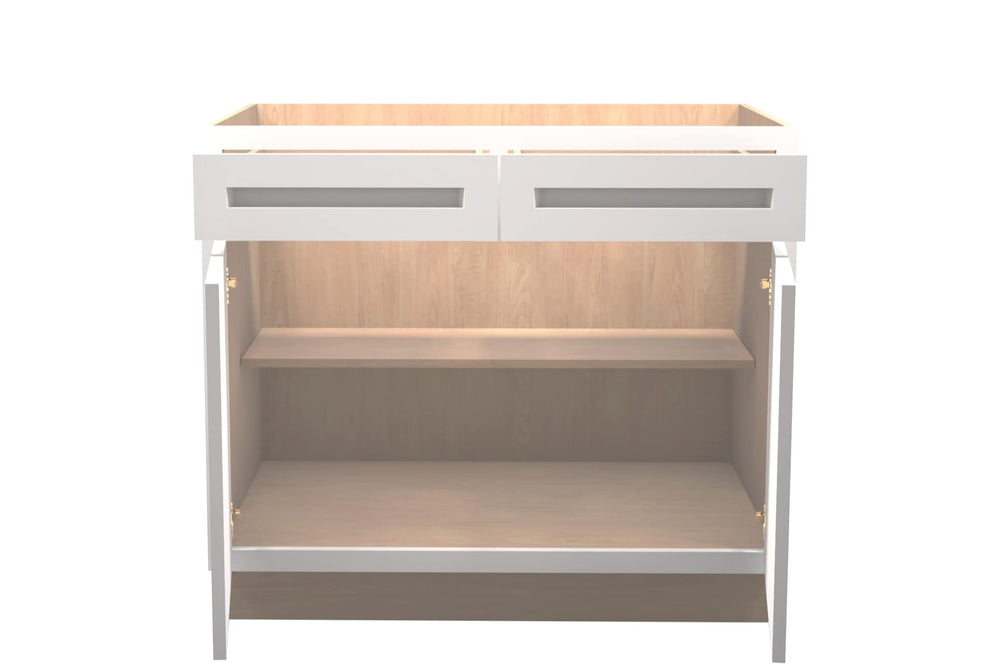 American Made Shaker RTA B39 Base Cabinet - White - American Made Cabinets