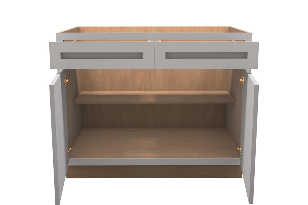 American Made Shaker RTA B42 Base Cabinet - Light Gray - American Made Cabinets