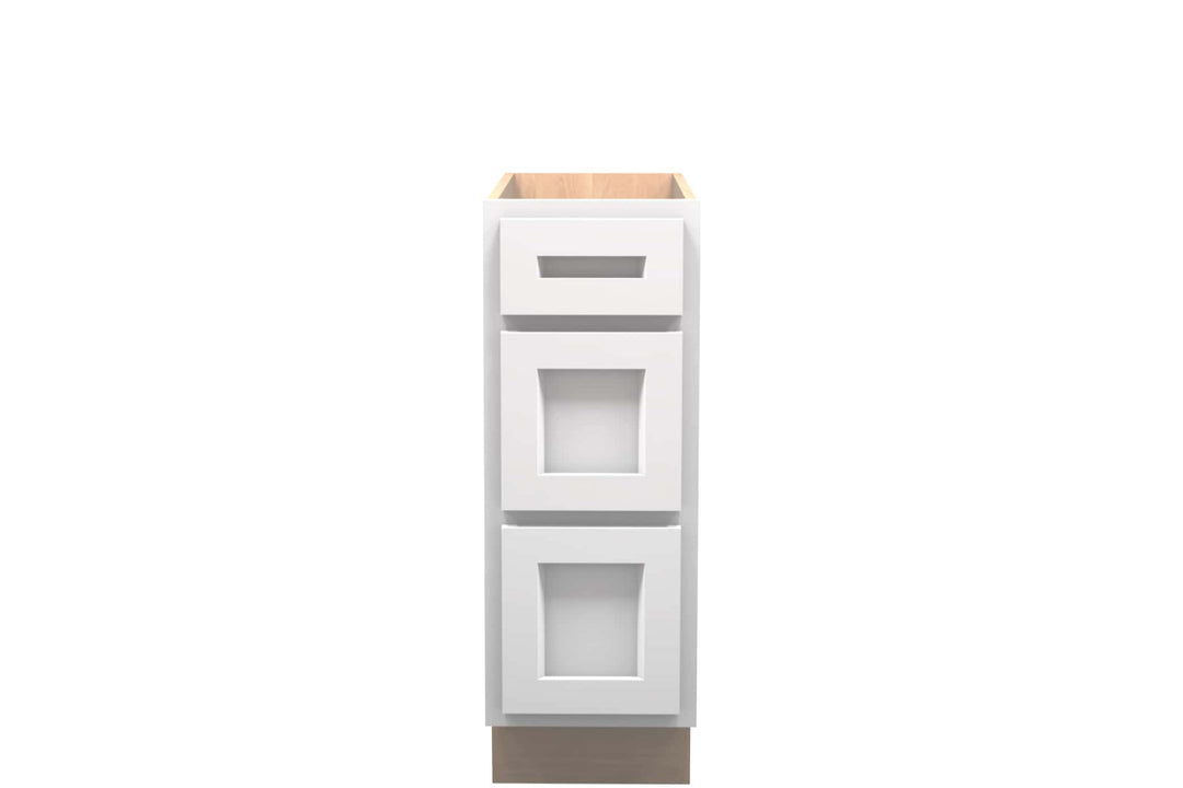 American Made Shaker RTA DB12 Drawer Base Cabinet - White - American Made Cabinets