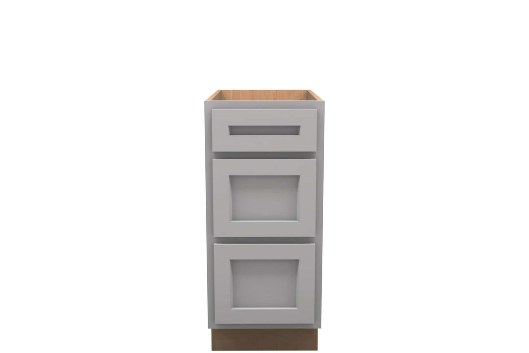 American Made Shaker RTA DB15 Drawer Base Cabinet - Light Gray - American Made Cabinets