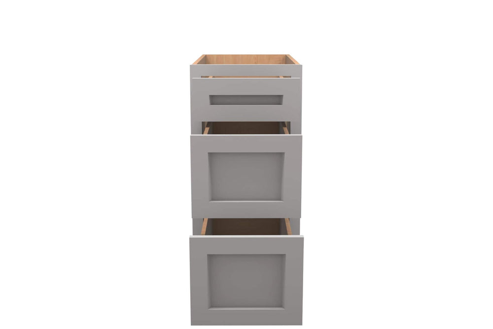 American Made Shaker RTA DB15 Drawer Base Cabinet - Light Gray - American Made Cabinets