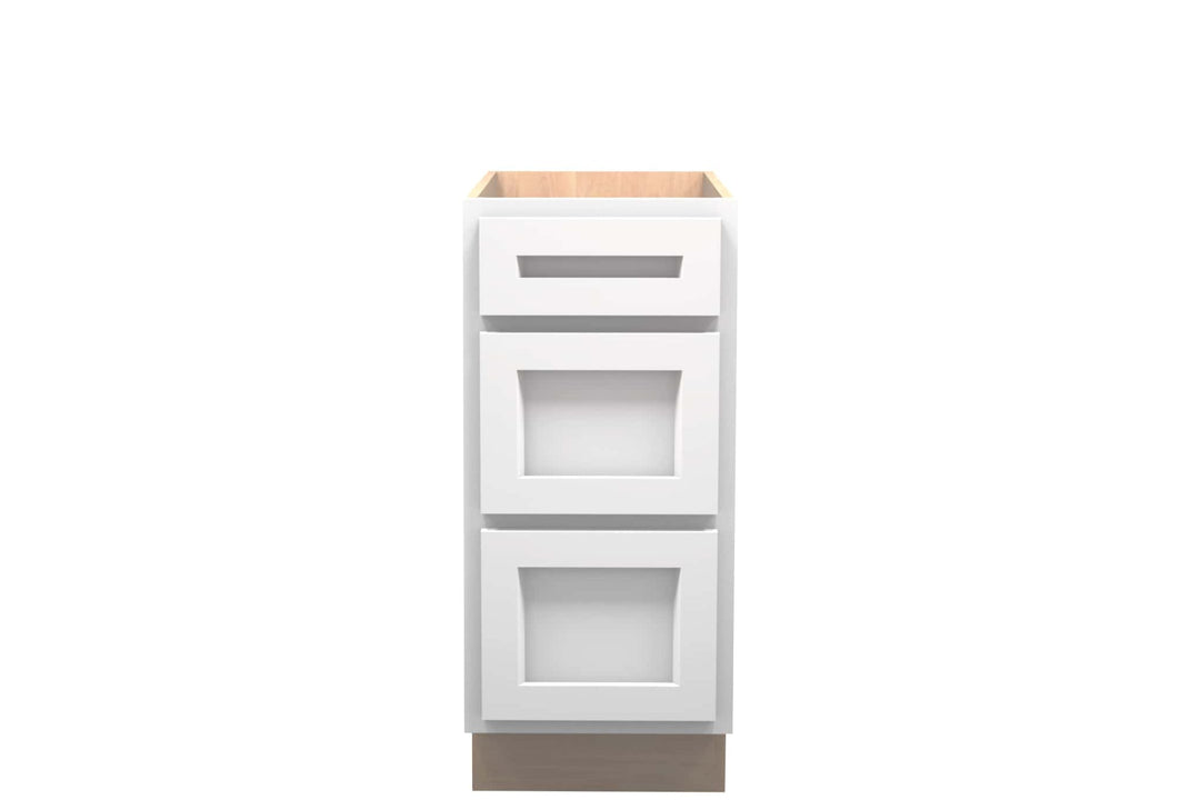 American Made Shaker RTA DB15 Drawer Base Cabinet - White - American Made Cabinets