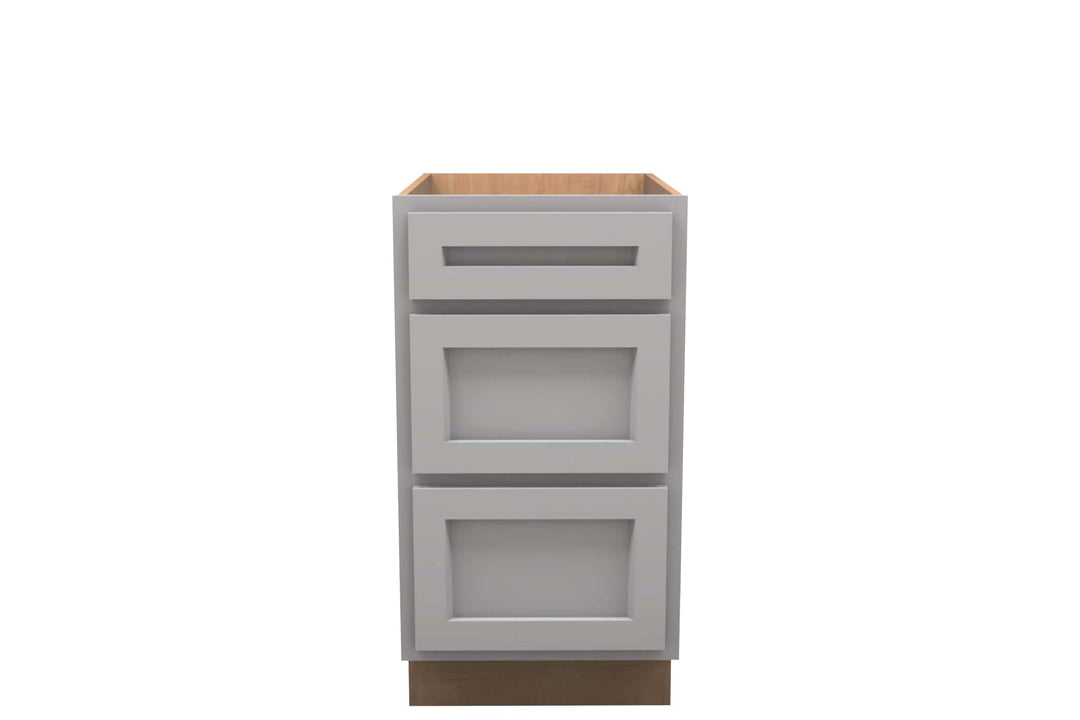 American Made Shaker RTA DB18 Drawer Base Cabinet - Light Gray - American Made Cabinets