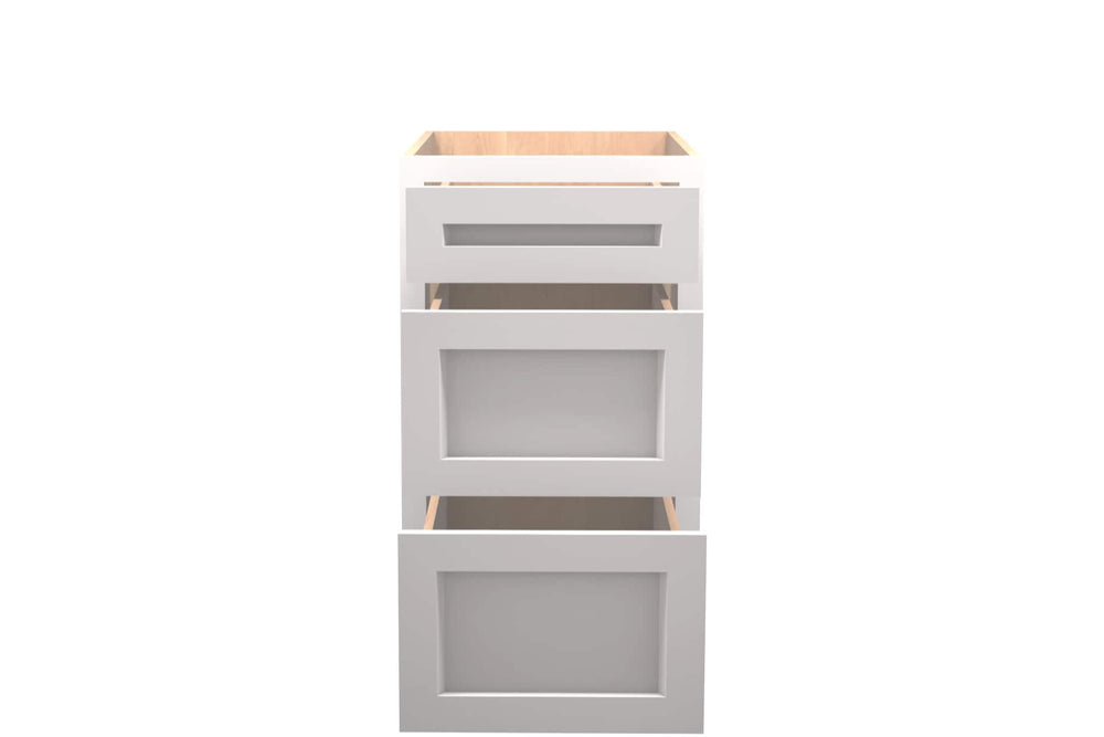 American Made Shaker RTA DB18 Drawer Base Cabinet - White - American Made Cabinets