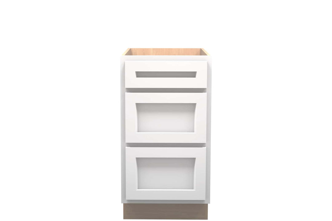 American Made Shaker RTA DB18 Drawer Base Cabinet - White - American Made Cabinets