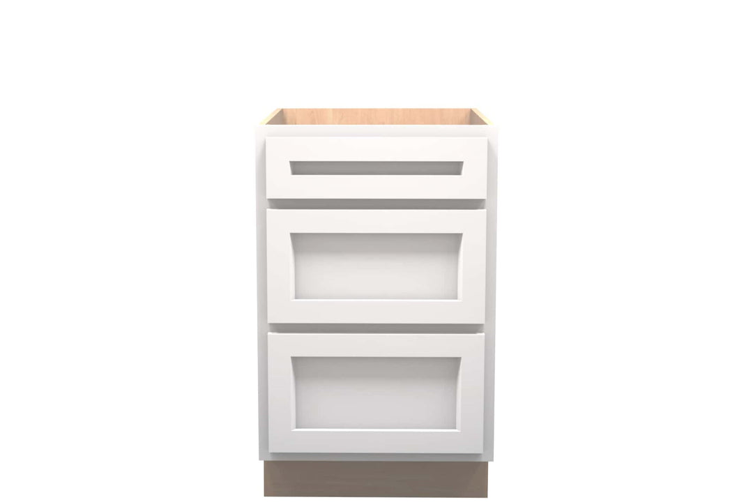 American Made Shaker RTA DB21 Drawer Base Cabinet - White - American Made Cabinets