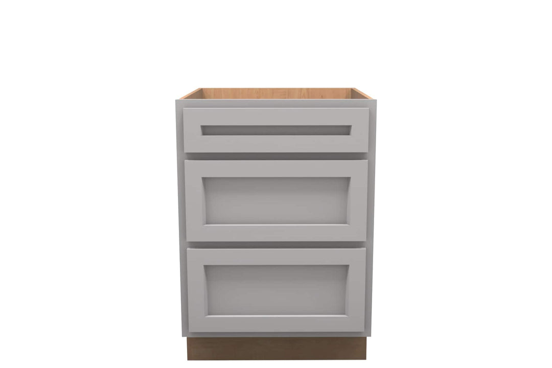 American Made Shaker RTA DB24 Drawer Base Cabinet - Light Gray - American Made Cabinets