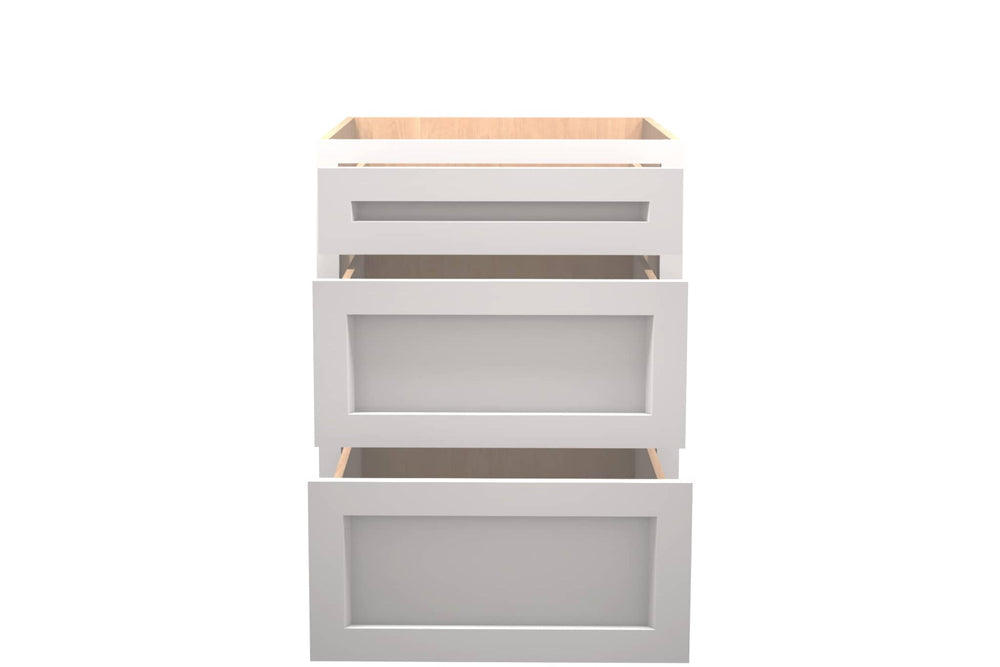 American Made Shaker RTA DB24 Drawer Base Cabinet - White - American Made Cabinets