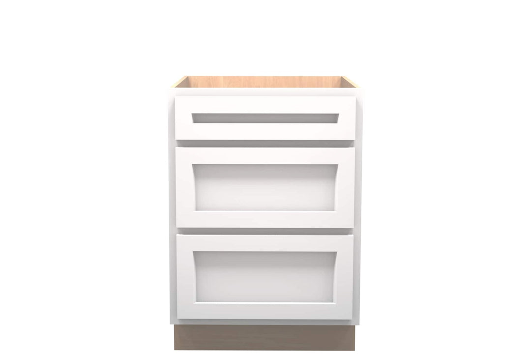 American Made Shaker RTA DB24 Drawer Base Cabinet - White - American Made Cabinets