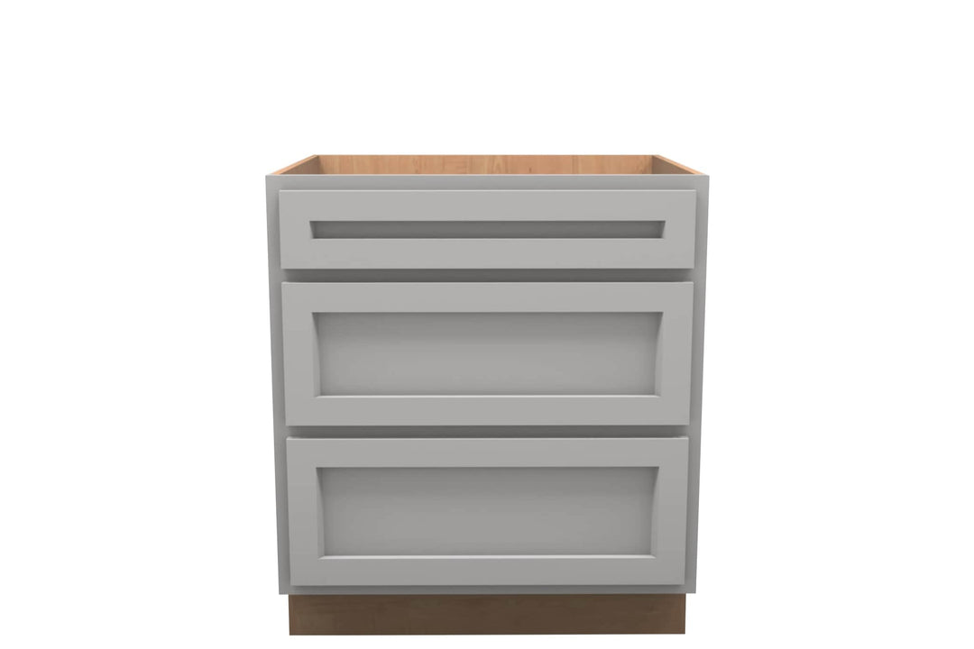 American Made Shaker RTA DB30 Drawer Base Cabinet - Light Gray - American Made Cabinets