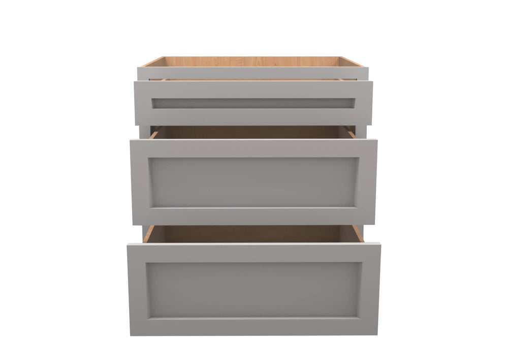American Made Shaker RTA DB30 Drawer Base Cabinet - Light Gray - American Made Cabinets