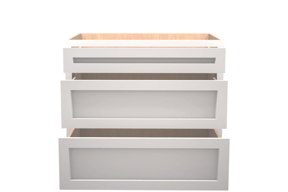 American Made Shaker RTA DB36 Drawer Base Cabinet - White - American Made Cabinets