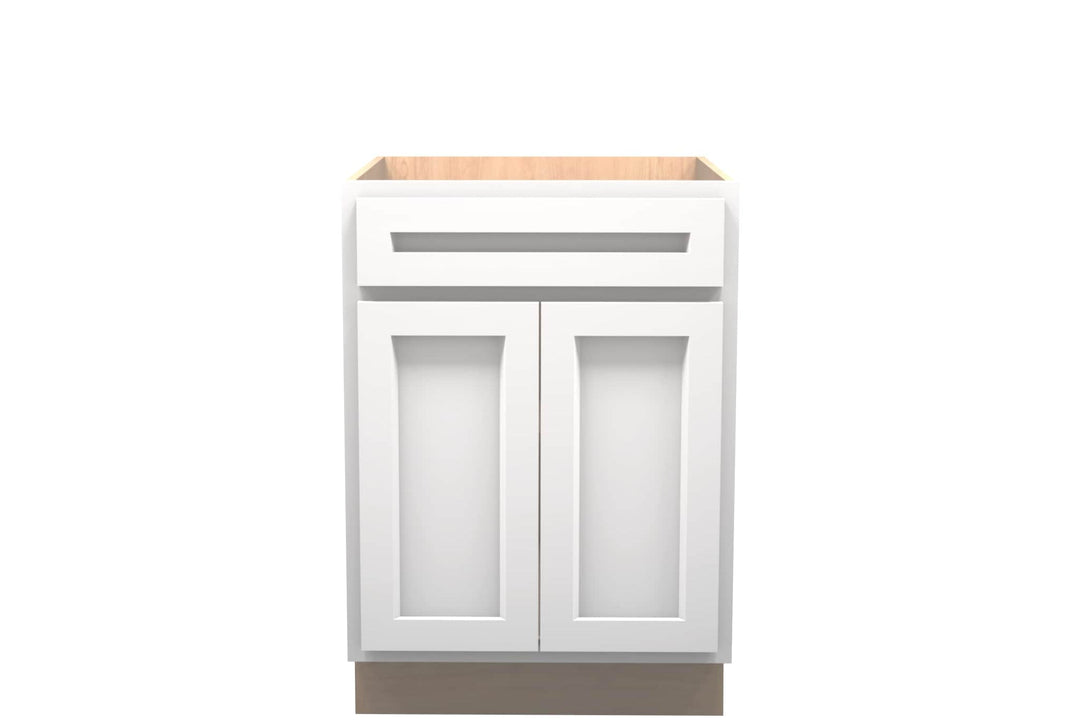 American Made Shaker RTA SB24 Sink Base Cabinet - White - American Made Cabinets