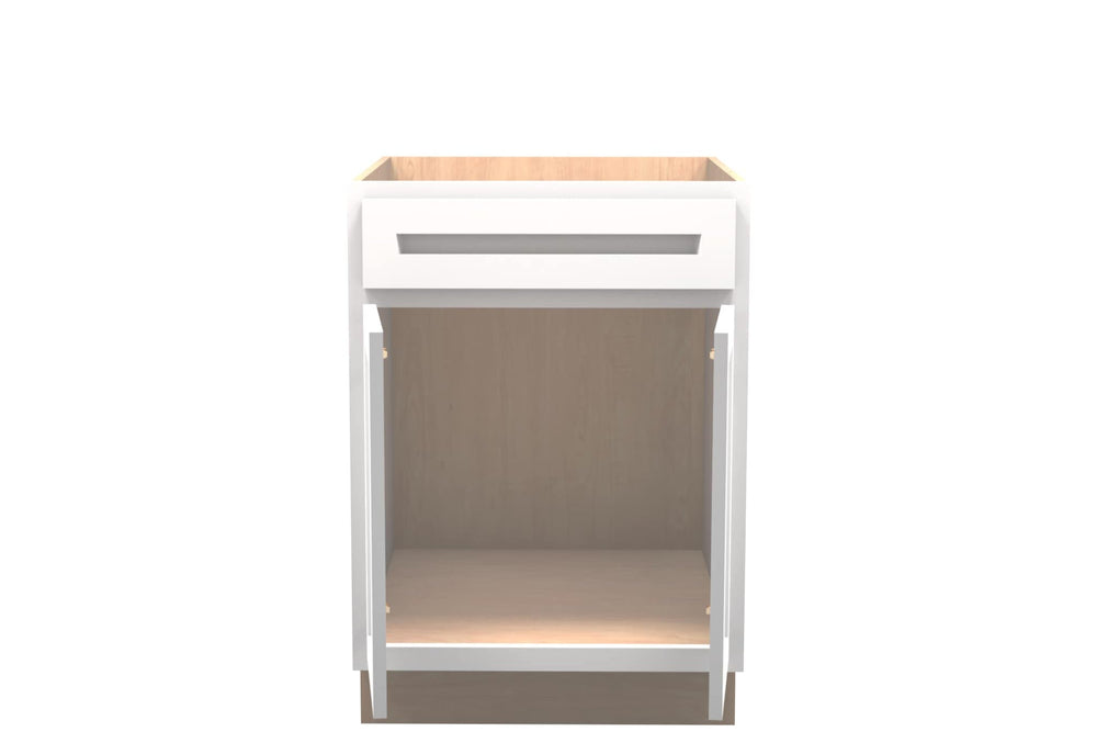 American Made Shaker RTA SB24 Sink Base Cabinet - White - American Made Cabinets