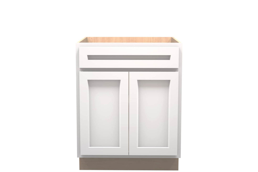American Made Shaker RTA SB27 Sink Base Cabinet - White - American Made Cabinets