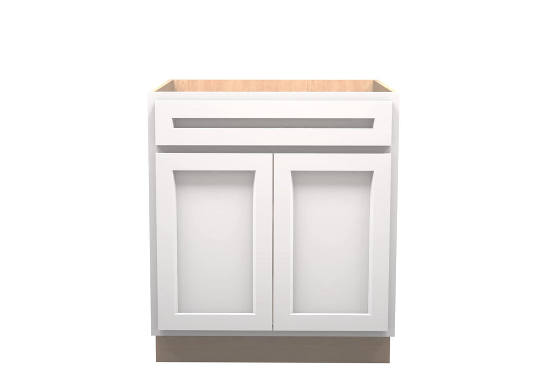 American Made Shaker RTA SB30 Sink Base Cabinet - White - American Made Cabinets
