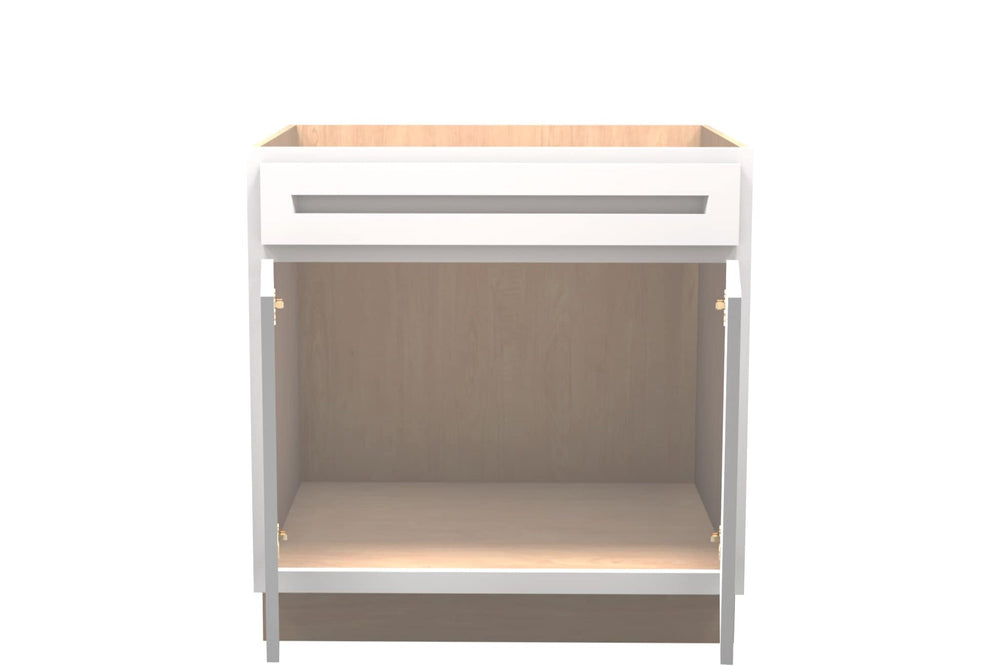 American Made Shaker RTA SB33 Sink Base Cabinet - White - American Made Cabinets
