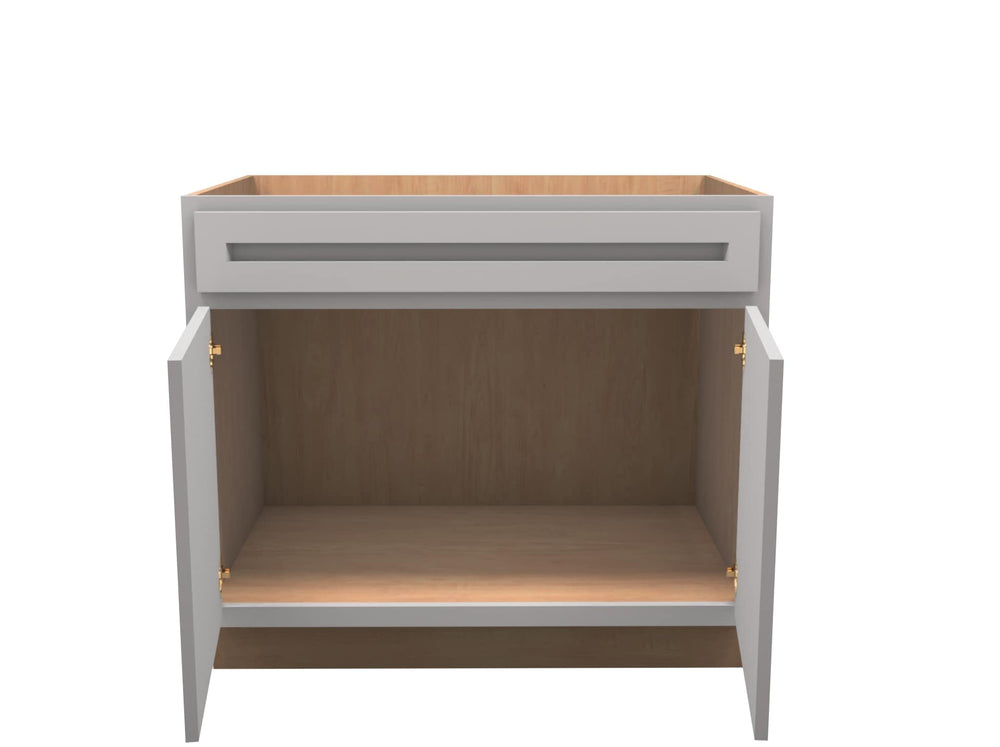 American Made Shaker RTA SB39 Sink Base Cabinet - Lite Gray - American Made Cabinets