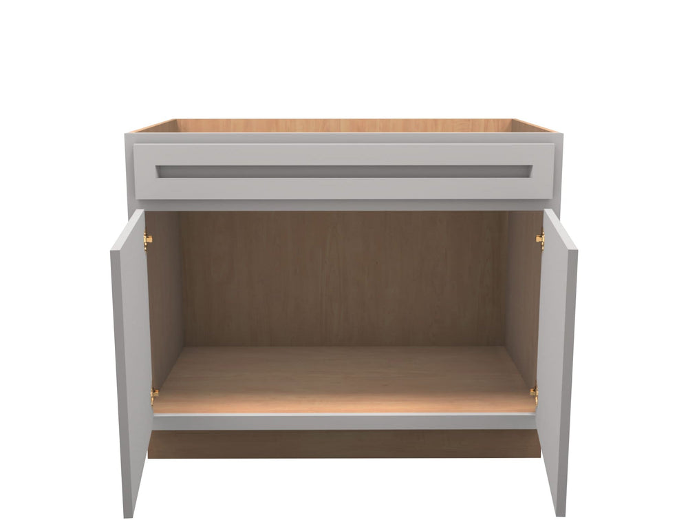 American Made Shaker RTA SB42 Sink Base Cabinet - Lite Gray - American Made Cabinets
