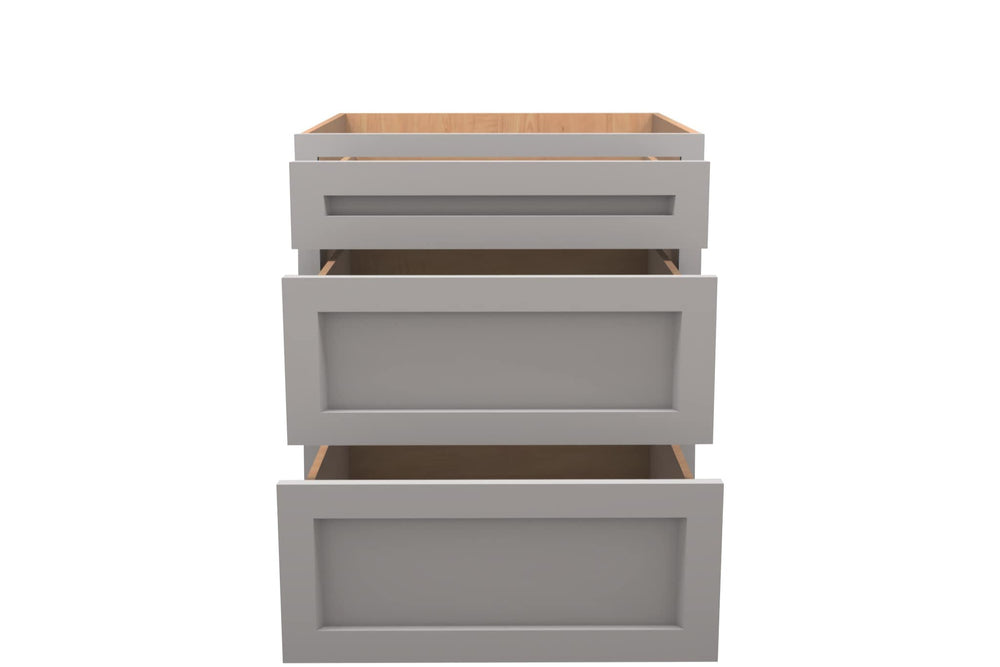 American Made Shaker RTA DB27 Drawer Base Cabinet - Light Gray - American Made Cabinets