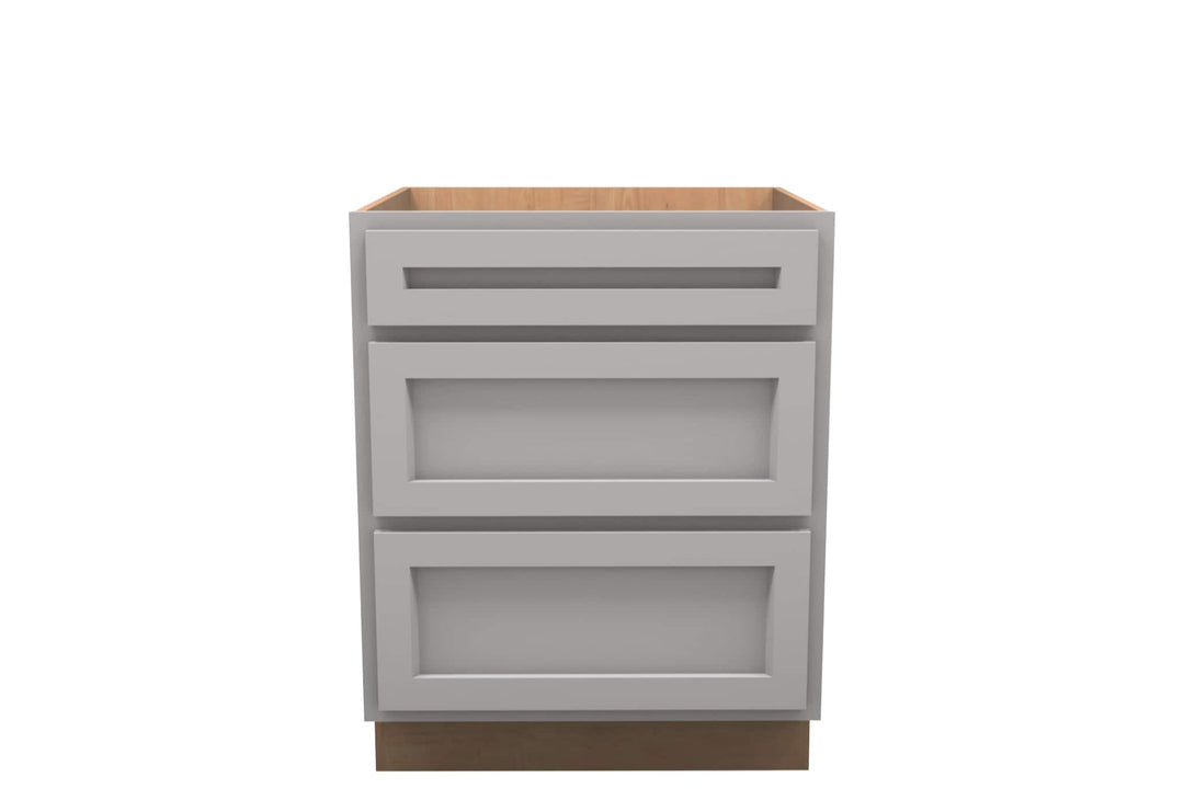 American Made Shaker RTA DB27 Drawer Base Cabinet - Light Gray - American Made Cabinets