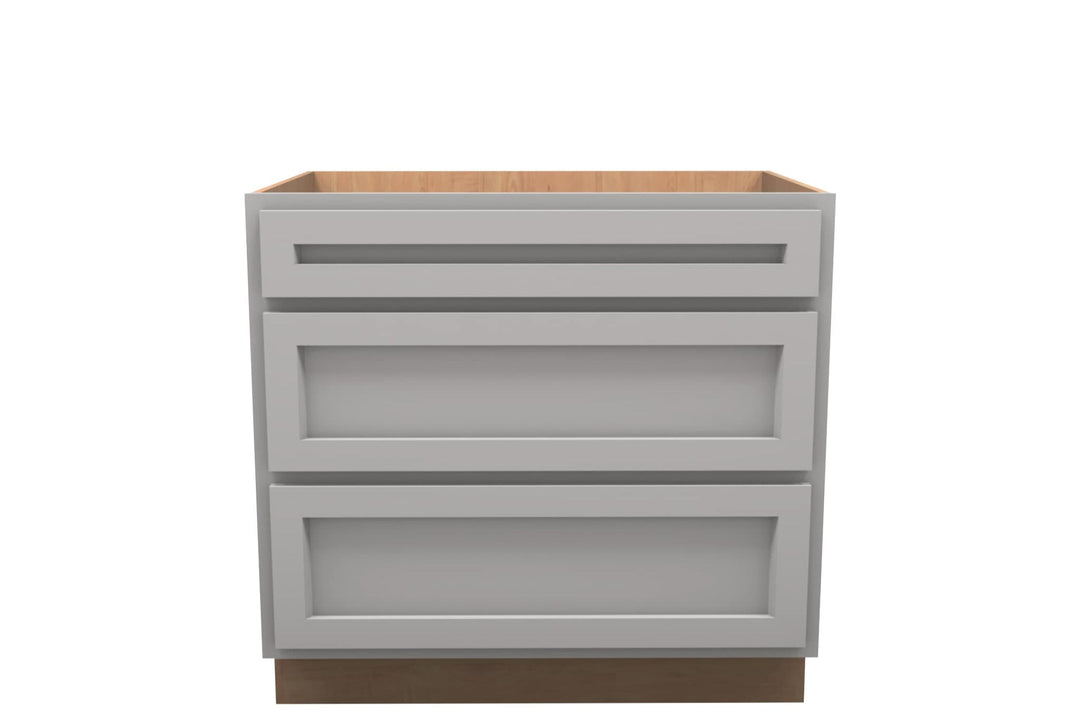 American Made Shaker RTA DB36 Drawer Base Cabinet - Light Gray - American Made Cabinets