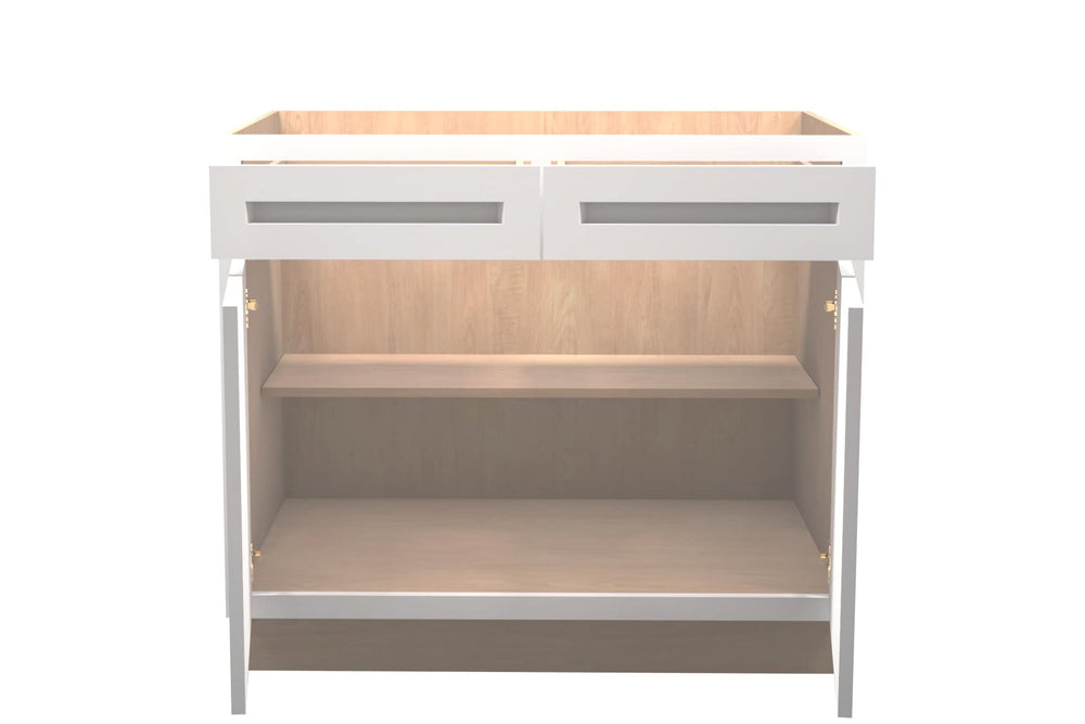 American Made Shaker RTA VB39 Vanity Base Cabinet - White - American Made Cabinets