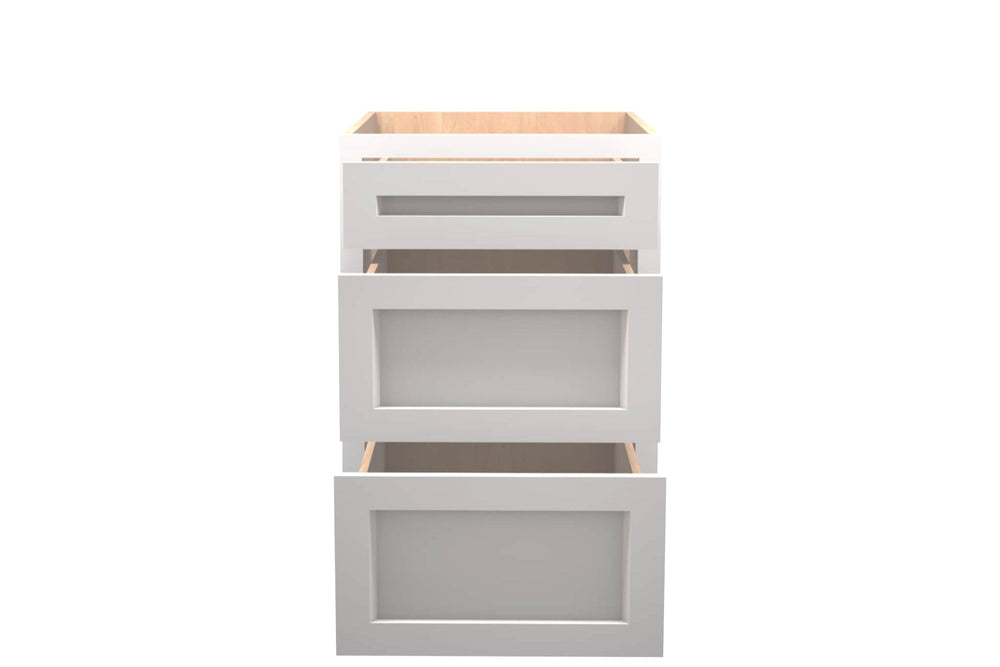 American Made Shaker RTA VDB21 Vanity Drawer Base - White - American Made Cabinets
