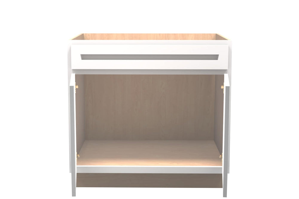 American Made Shaker RTA VSB36 Vanity Sink Base Cabinet - White - American Made Cabinets
