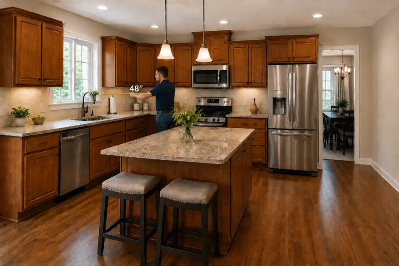 How to Measure for Cabinets when keeping existing flooring