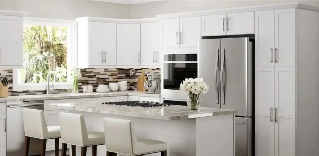 white shaker kitchen cabinets