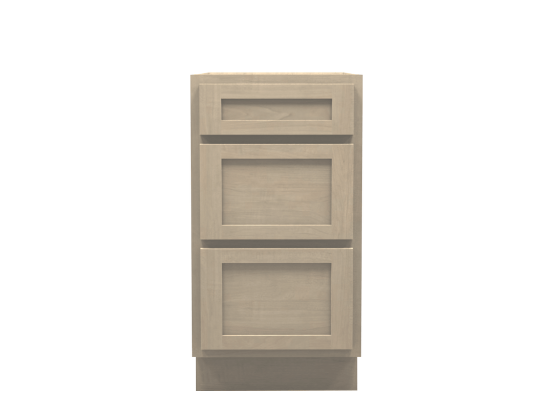 Unfinished Vanity 3 Drawer Base Cabinets