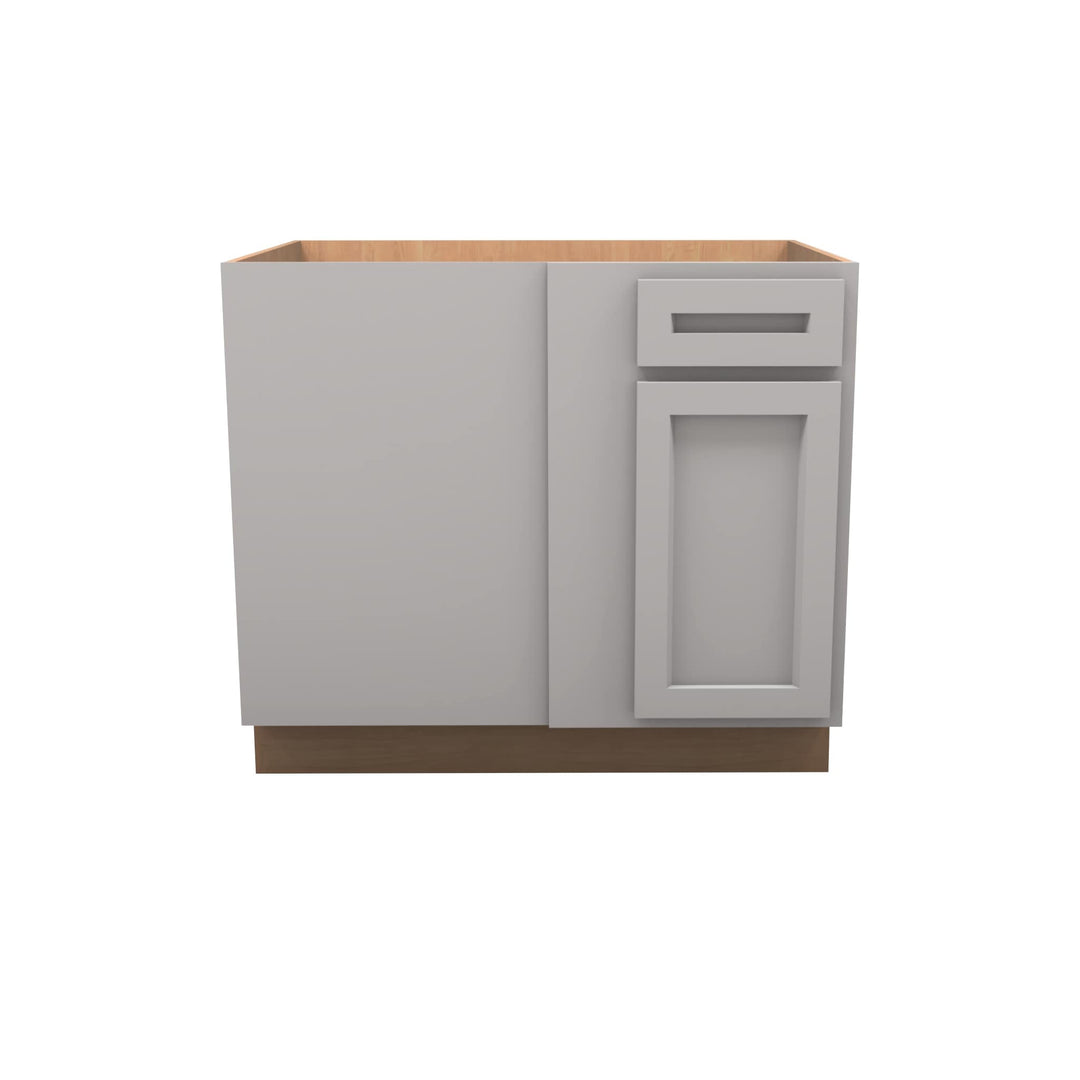 Lite Gray RTA Shaker Base Corner Cabinets - American Made Cabinets