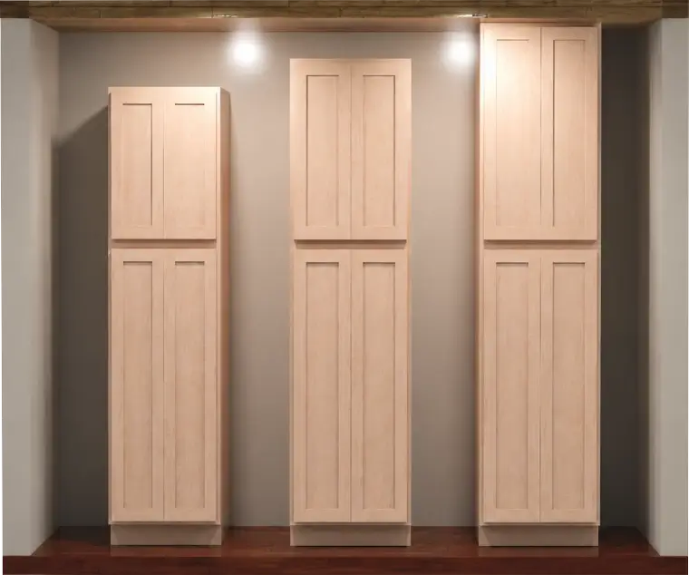 Unfinished Maple Shaker Pantry Cabinets