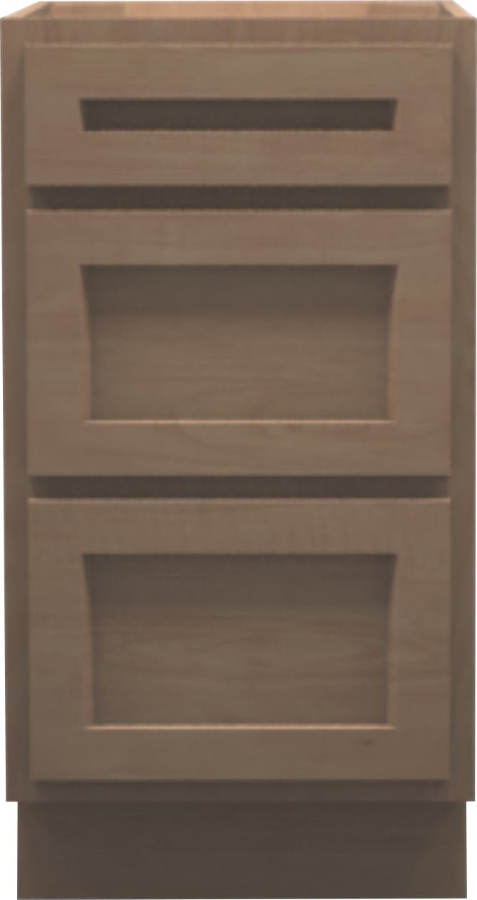 Unfinished RTA Shaker Vanity Drawer Base Cabinets - American Made Cabinets