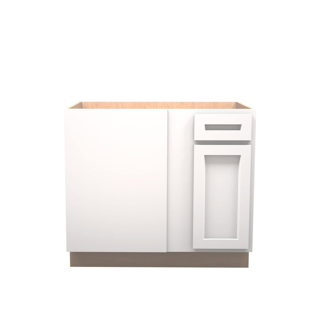 White RTA Shaker Base Corner Cabinets - American Made Cabinets