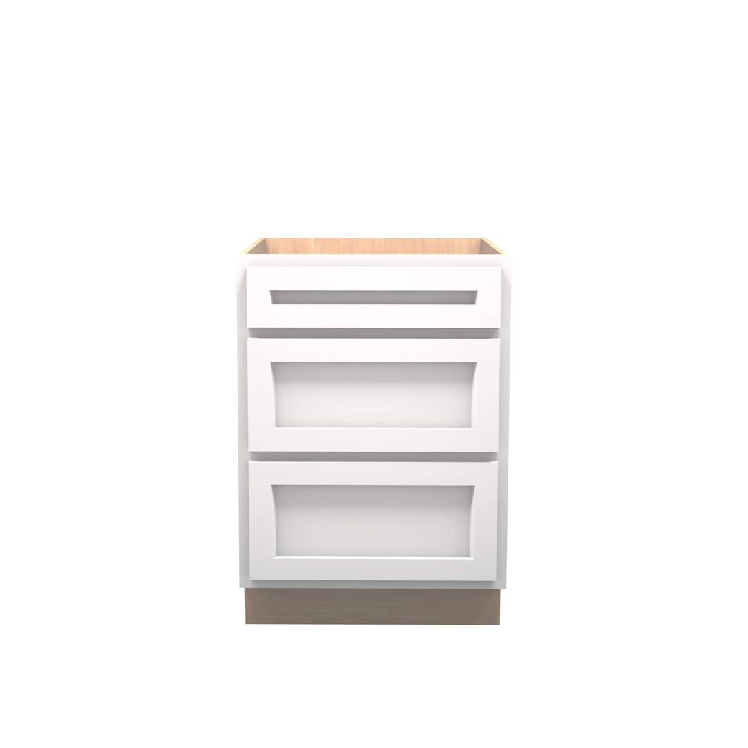 White RTA Shaker Drawer Base Cabinets - American Made Cabinets