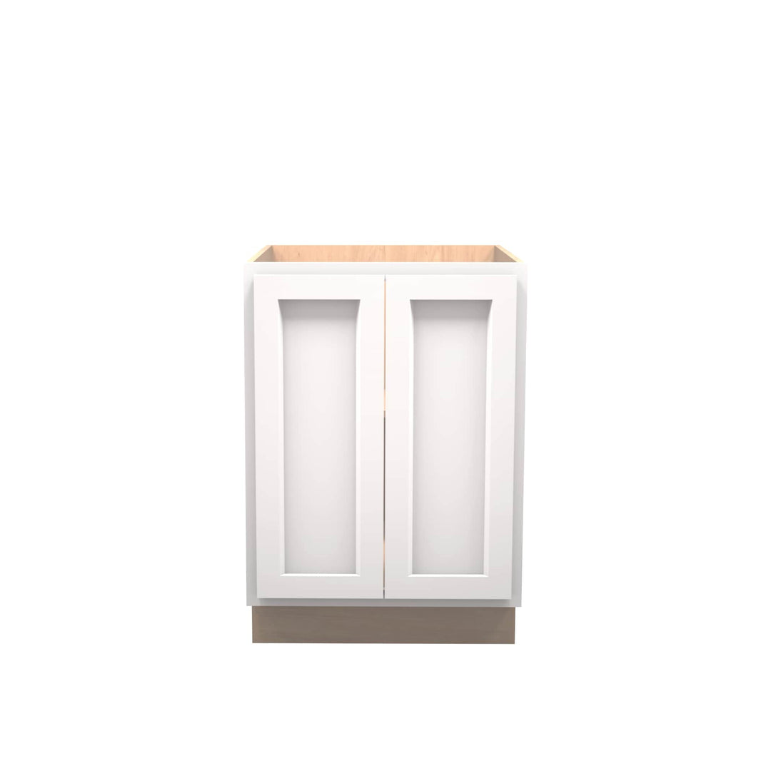 White RTA Shaker Full Height Door Base Cabinets - American Made Cabinets