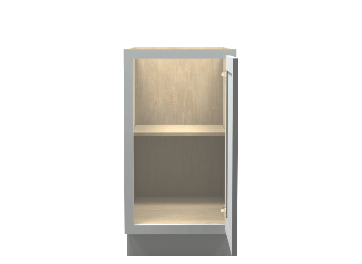 Lite Gray Shaker Full Door Vanity Base Cabinet 18