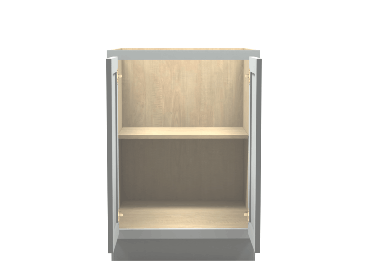 Lite Gray Shaker Full Door Vanity Base Cabinet 24