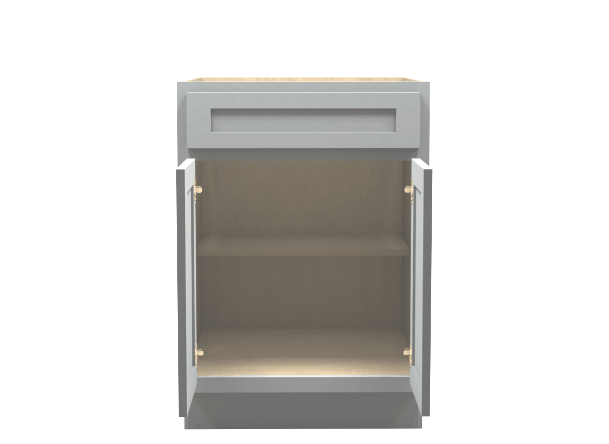 Lite Gray Shaker Vanity Base Cabinet 24