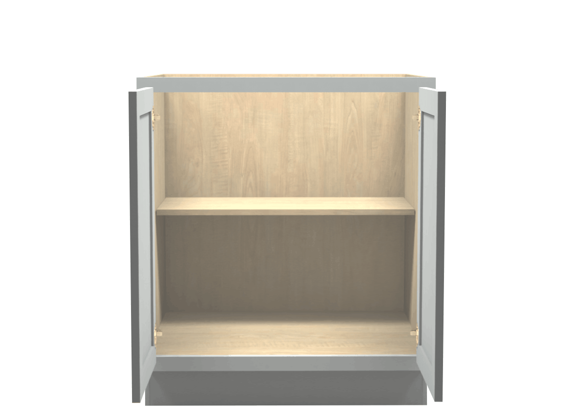 Lite Gray Shaker Full Door Base Cabinet 30