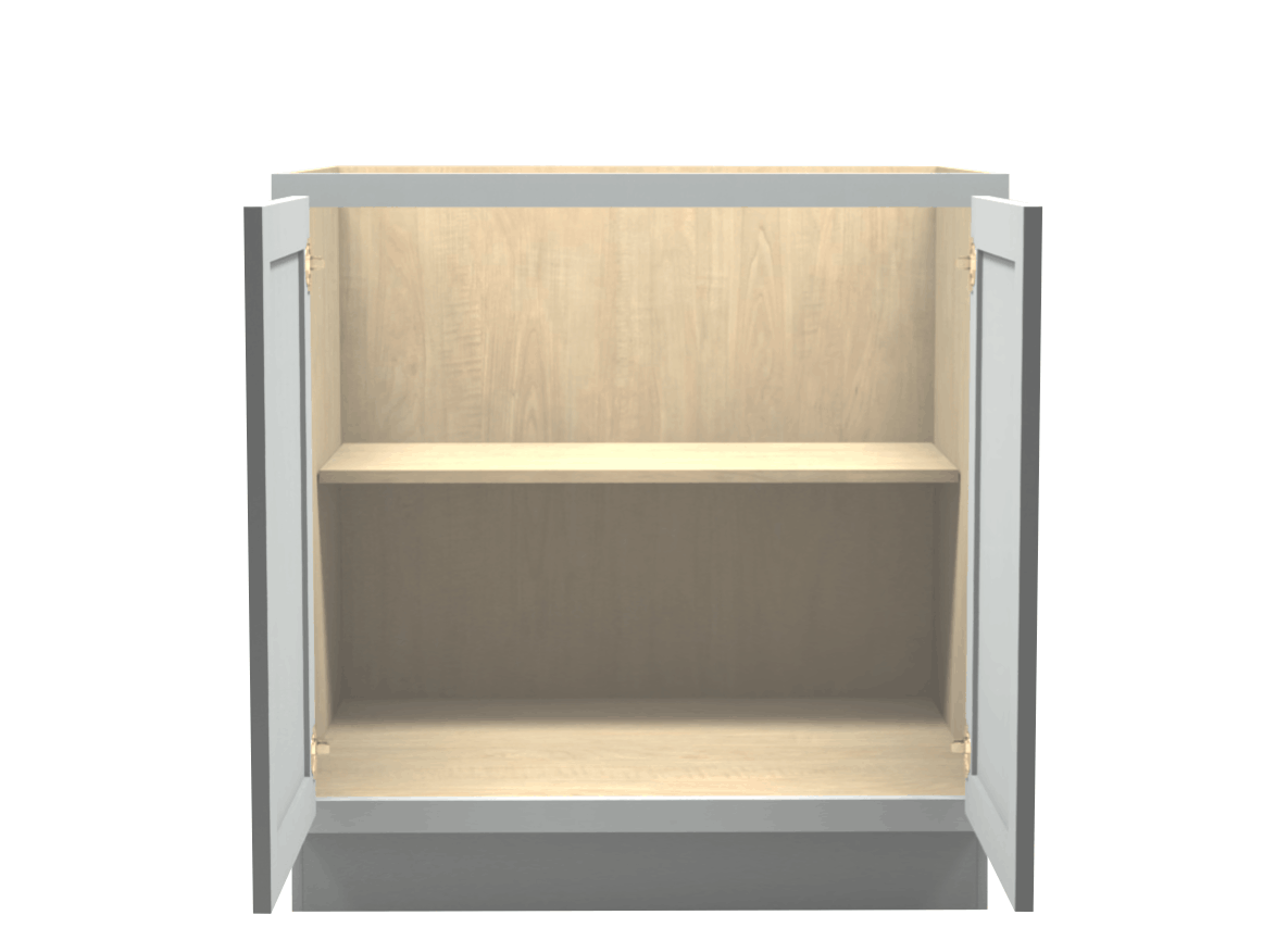 American Made Shaker RTA B33FHD Full Door Base Cabinet-Light Gray